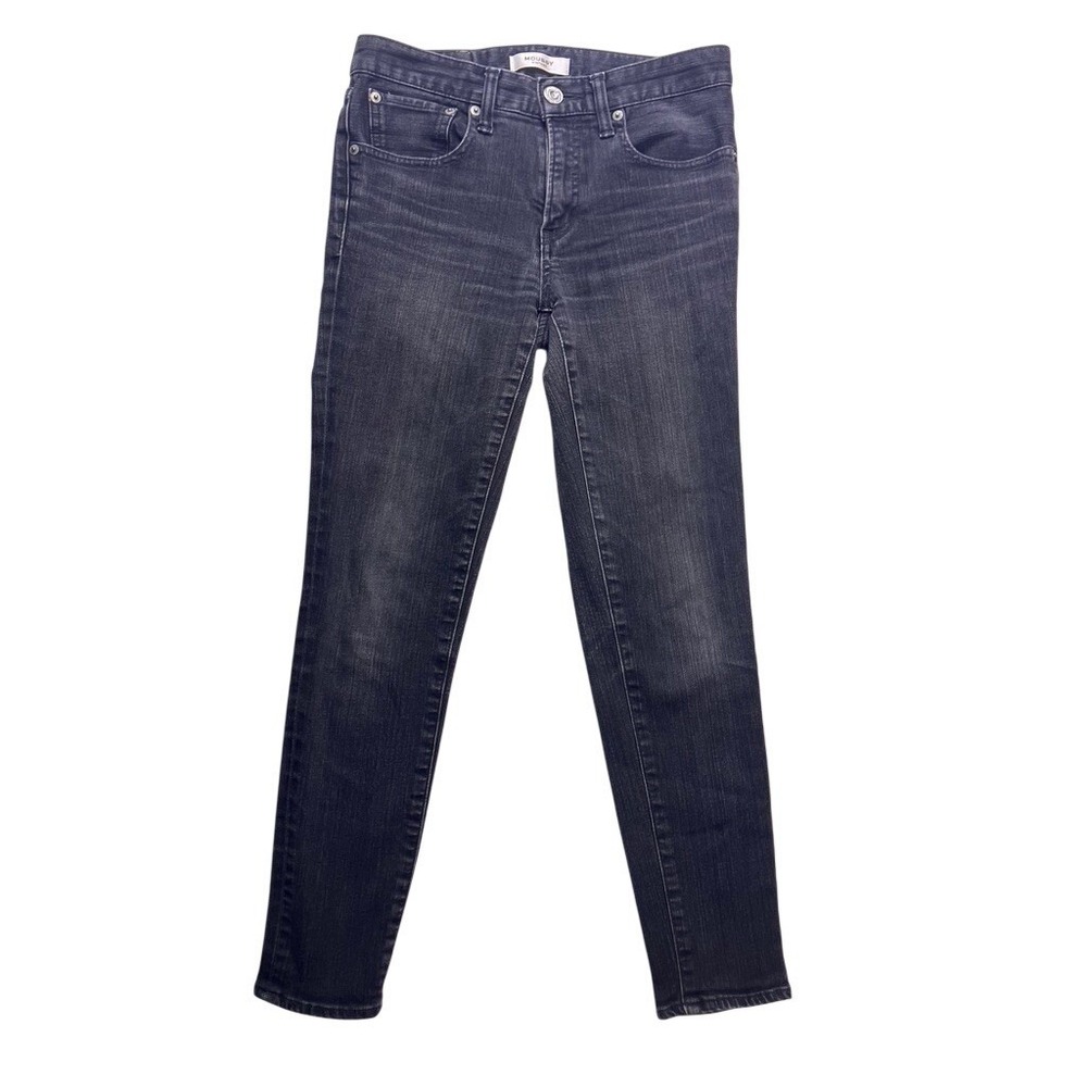 Moussy Vintage Skinny Jeans Womens 25 Black Faded Distressed Stretch